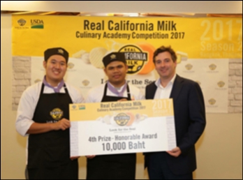 นักศึกษาสาขาอุตสาหกรรมอาหารและการบริการ
คว้ารางวัลชมเชย อันดับที่ 1
จากการแข่งขัน Real California Milk
Culinary Academy Competition 2017