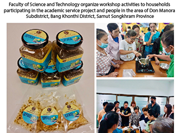 Faculty of Science and Technology
organize workshop activities to
households participating in the academic
service project and people in the area
of Don Manora Subdistrict, Bang Khonthi
District, Samut Songkhram Province