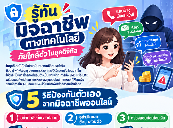 Digital Science รอบรู้ คู่โลกดิจิทัล :
รู้ทันมิจฉาชีพทางเทคโนโลยี
ภัยใกล้ตัวในยุคดิจิทัล
